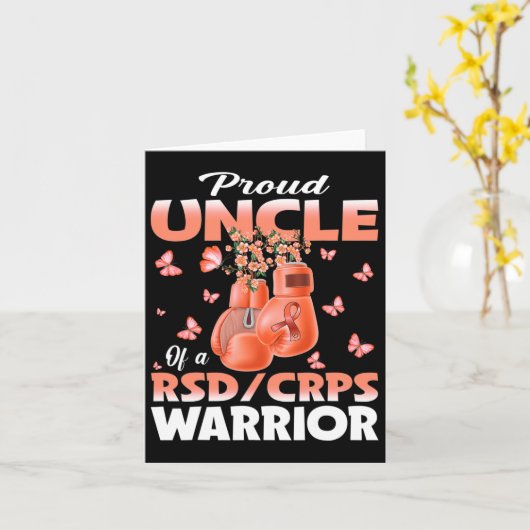 Proud Uncle Of A Rsd Crps Warrior Awareness Boxing カード (黄色い花)