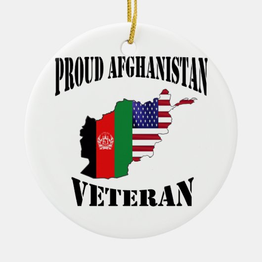 Proud US Afghanistan Veteran セラミックオーナメント (正面)