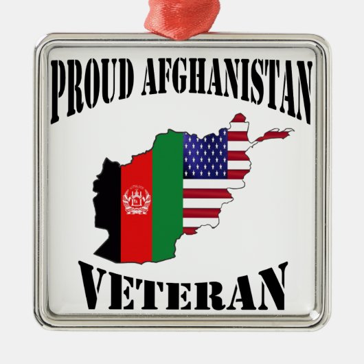 Proud US Afghanistan Veteran メタルオーナメント (正面)