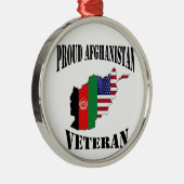 Proud US Afghanistan Veteran メタルオーナメント (右)