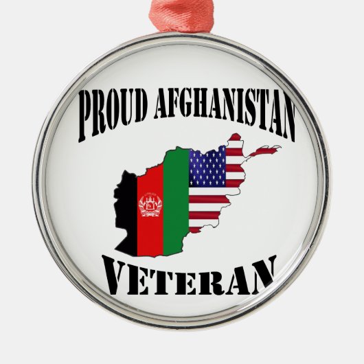 Proud US Afghanistan Veteran メタルオーナメント (正面)