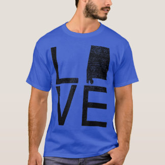Proud USA Fan StateLOVE Map Alabama  Tシャツ