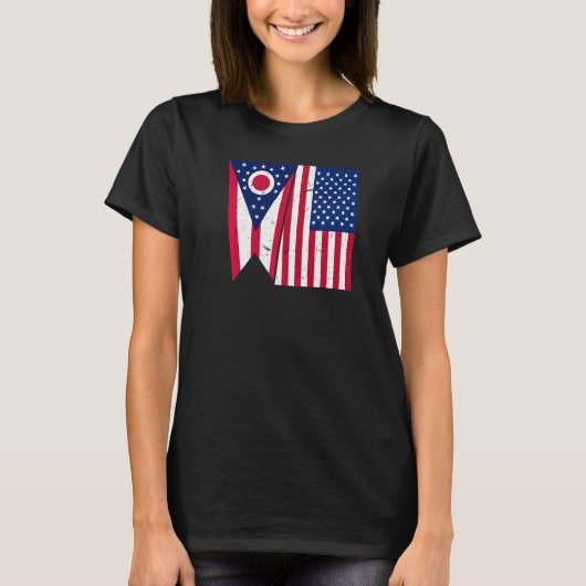 Proud Usa Home Country Patriotic Home State Flag O Tシャツ (正面)