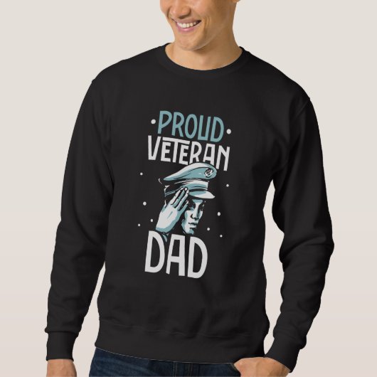 Proud Veteran Dad Usa Warrior Veterans Day Patriot スウェットシャツ (正面)