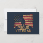 Proud Veteran US Flag Company Thank You サンキューカード (正面)
