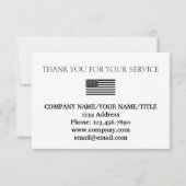 Proud Veteran US Flag Company Thank You サンキューカード (裏面)