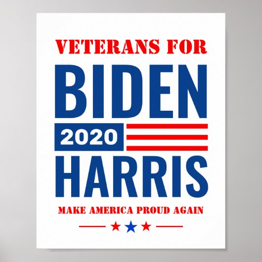 Proud Veterans for Biden Harris 2020 Campaign ポスター (正面)