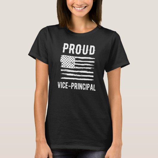 Proud Vice Principal Profession American Flag Prem Tシャツ (正面)