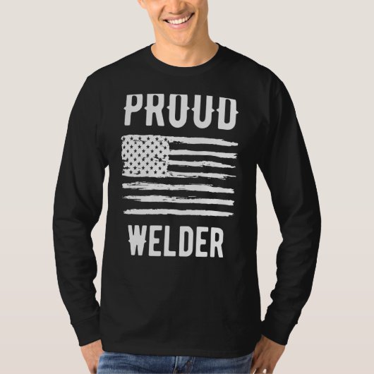 Proud Welder Profession American Flag Tシャツ (正面)