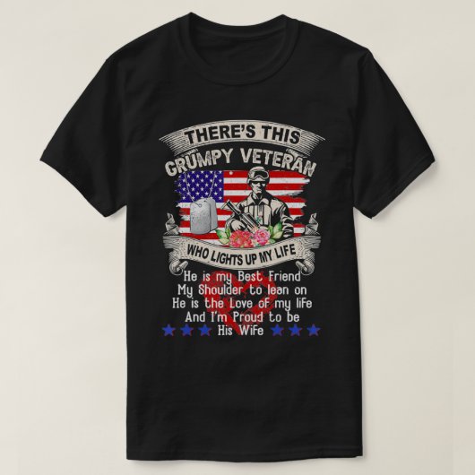 Proud Wife of Grumpy Veteran Tシャツ (デザイン正面)