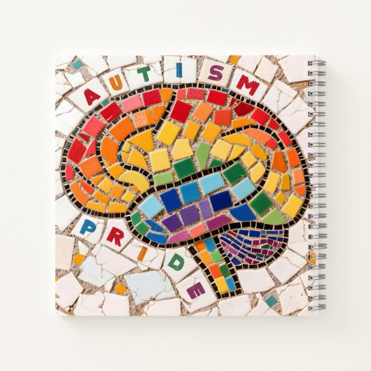 Proudly Autistic Embroidered Rainbow Brain Design  ノートブック (裏面)