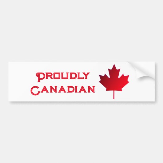 Proudly Canadian Bumper Sticker バンパーステッカー (正面)