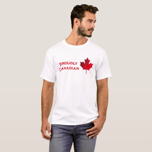 Proudly Canadian. Maple Leaf. T-Shirt Tシャツ (正面フル)