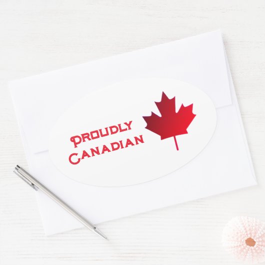 Proudly Canadian Patch 楕円形シール (封筒)