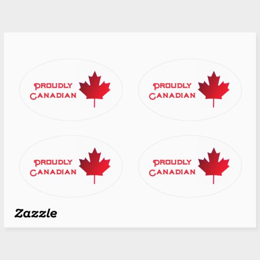 Proudly Canadian Patch 楕円形シール (シート)