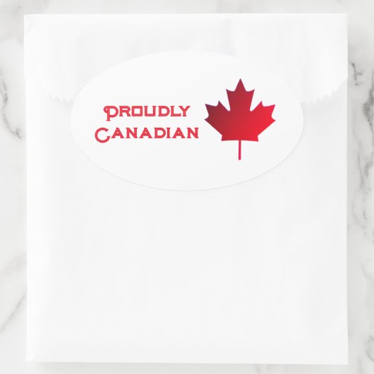 Proudly Canadian Patch 楕円形シール (バッグ)