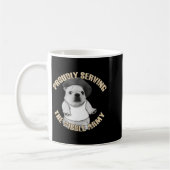 Proudly Serving The Bble Army Funny Meme Dog コーヒーマグカップ (左)