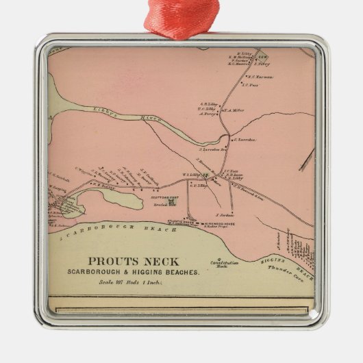 Proutsの首スカボロのHigginsのビーチ メタルオーナメント (正面)