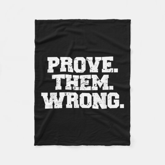 Prove Them Wrong Workout Training Motivation Logo フリースブランケット (正面)