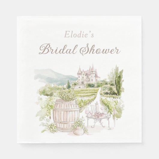 Provence Elegant Chateau French Country Bridal  スタンダードランチョンナプキン (正面)