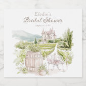 Provence Elegant Chateau French Country Bridal  スパークリングワインラベル (シングルラベル)