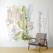 Provence Elegant Chateau French Country Bridal タペストリー (インサイチュ(横))