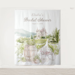 Provence Elegant Chateau French Country Bridal  タペストリー