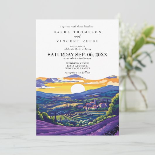 Provence France Wedding Invitation Retro 招待状 (スタンド正面)