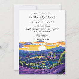 Provence France Wedding Invitation Retro 招待状