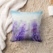 Provence Lavender:ヴィンテージ水彩場 クッション (ブランケット)