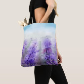 Provence Lavender:ヴィンテージ水彩場 トートバッグ (クローズアップ)