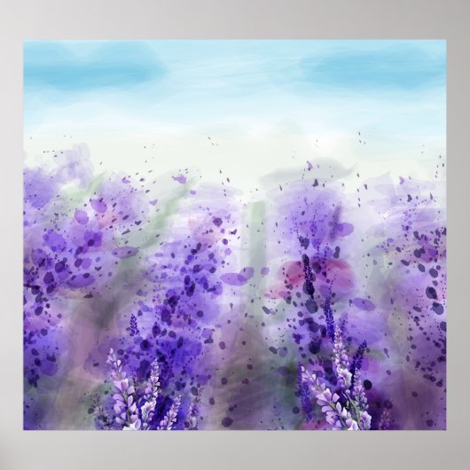 Provence Lavender:ヴィンテージ水彩場 ポスター (正面)
