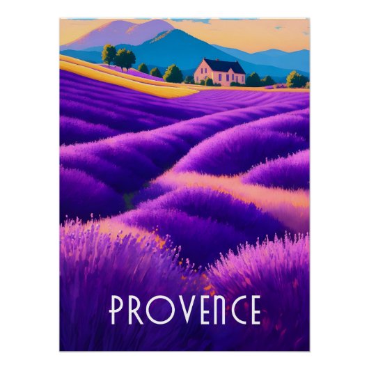 Provence Lavender Fields Travel Poster ポスター (正面)