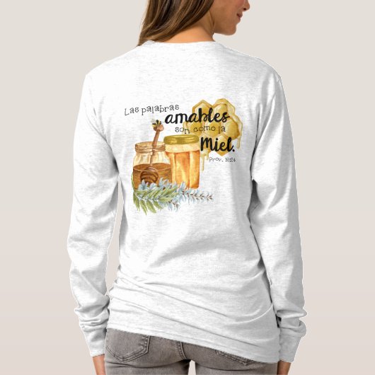 Proverbios 16.24 Camisa de Mujer con versiculo  Tシャツ (裏面)