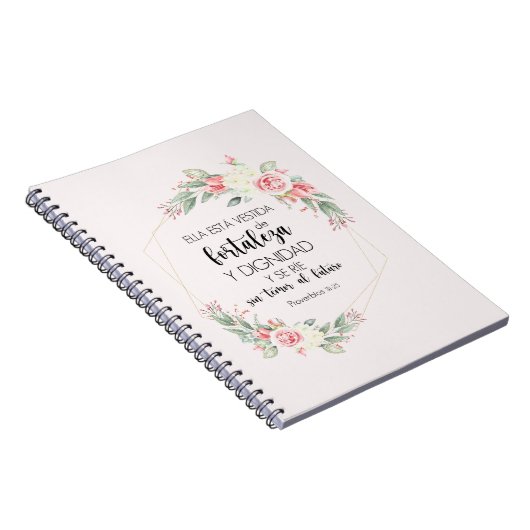 proverbios 31 25 Libreta con espiral ノートブック (右側)