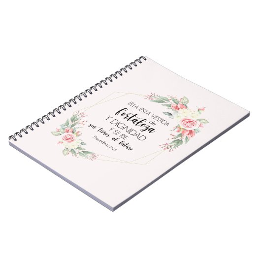 proverbios 31 25 Libreta con espiral ノートブック (左側)