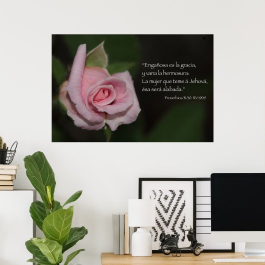 Proverbios 31:30カルテル ポスター (ホームオフィス)