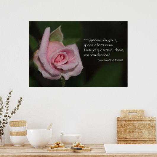 Proverbios 31:30カルテル ポスター (キッチン)