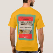 Proverbsメッセージ – 箴言22-2 – 短いSlv金ゴールド Tシャツ (裏面)