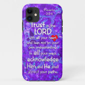 Proverbs主の3:5 - 6キリスト教の紫色に信頼して下さい Case-Mate iPhoneケース (裏面)