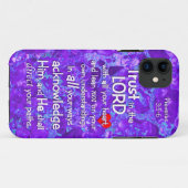 Proverbs主の3:5 - 6キリスト教の紫色に信頼して下さい Case-Mate iPhoneケース (裏面(横))