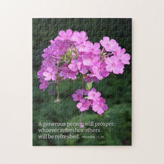 Proverbs 11:25 Pink Phlox Christian ジグソーパズル (縦)