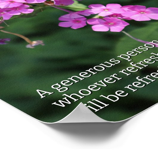 Proverbs 11:25 Pink Phlox Christian ポスター (角)