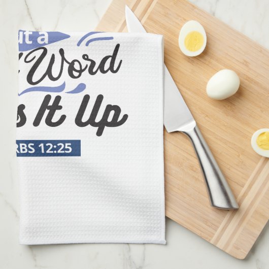 Proverbs 12:25 Bible Verse – Kind Word Art キッチンタオル (四つ折り)