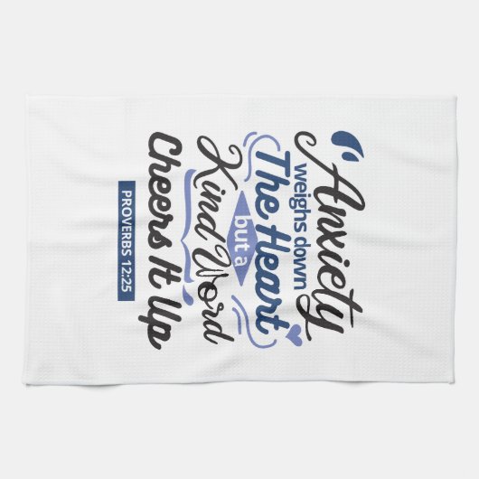 Proverbs 12:25 Bible Verse – Kind Word Art キッチンタオル (横)