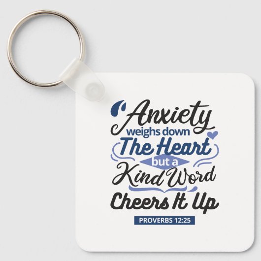 Proverbs 12:25 Bible Verse – Kind Word Art キーホルダー (正面)
