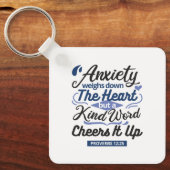 Proverbs 12:25 Bible Verse – Kind Word Art キーホルダー (正面)