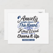 Proverbs 12:25 Bible Verse – Kind Word Art シーズンポストカード (正面/裏面)