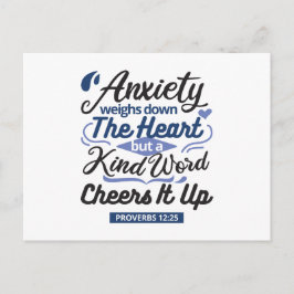 Proverbs 12:25 Bible Verse – Kind Word Art シーズンポストカード