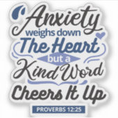 Proverbs 12:25 Bible Verse – Kind Word Art シール (正面)